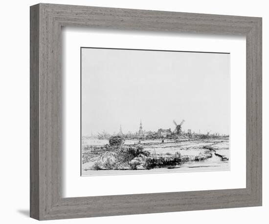 View of Amsterdam, C.1640 (Etching)-Rembrandt van Rijn-Framed Giclee Print