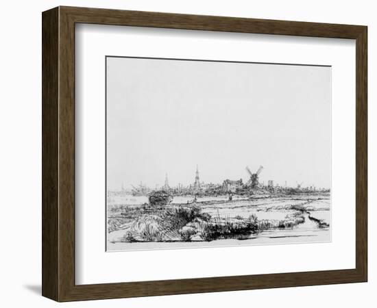 View of Amsterdam, C.1640 (Etching)-Rembrandt van Rijn-Framed Giclee Print