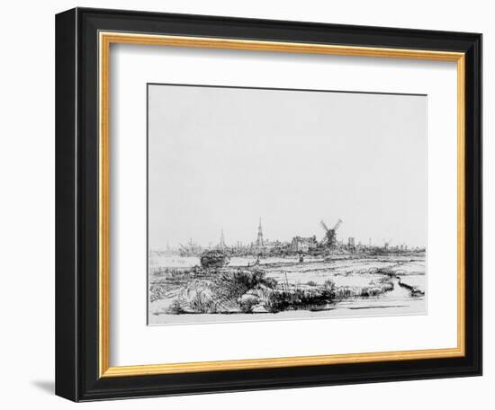 View of Amsterdam, C.1640 (Etching)-Rembrandt van Rijn-Framed Giclee Print