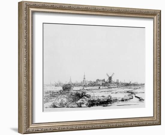 View of Amsterdam, C.1640 (Etching)-Rembrandt van Rijn-Framed Giclee Print