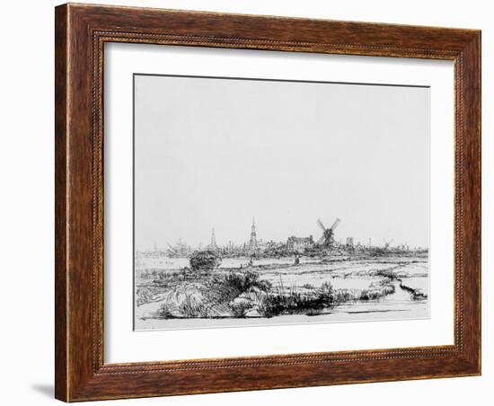 View of Amsterdam, C.1640 (Etching)-Rembrandt van Rijn-Framed Giclee Print