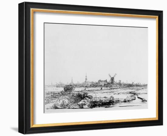 View of Amsterdam, C.1640 (Etching)-Rembrandt van Rijn-Framed Giclee Print