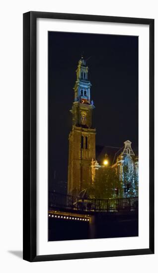 View of Amsterdam Canal at Night-Anna Miller-Framed Photographic Print