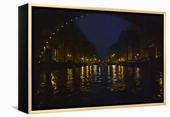 View of Amsterdam Canal at Night-Anna Miller-Framed Premier Image Canvas