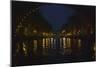 View of Amsterdam Canal at Night-Anna Miller-Mounted Photographic Print
