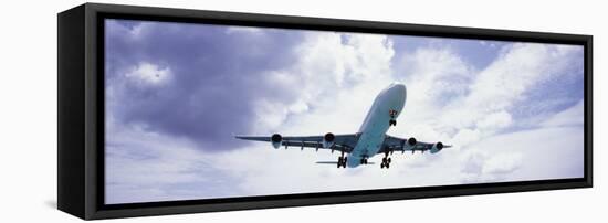 View of an Airplane in Flight, Maho Beach, Sint Maarten, Netherlands Antilles-null-Framed Premier Image Canvas