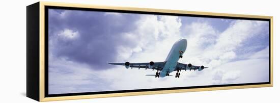 View of an Airplane in Flight, Maho Beach, Sint Maarten, Netherlands Antilles-null-Framed Premier Image Canvas