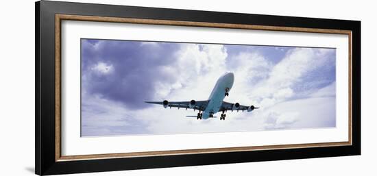 View of an Airplane in Flight, Maho Beach, Sint Maarten, Netherlands Antilles-null-Framed Photographic Print