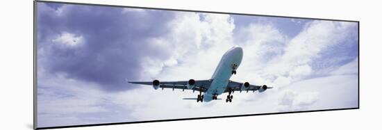 View of an Airplane in Flight, Maho Beach, Sint Maarten, Netherlands Antilles-null-Mounted Photographic Print