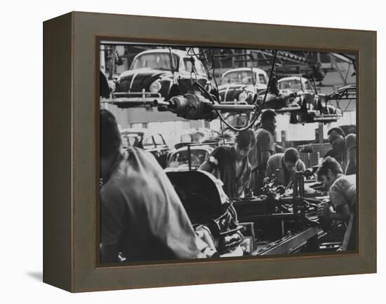 View of an Assembly Lin at the Volkswagen Plant in Sao Paulo-Paul Schutzer-Framed Premier Image Canvas