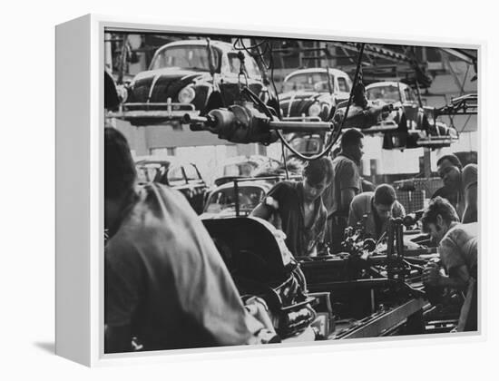 View of an Assembly Lin at the Volkswagen Plant in Sao Paulo-Paul Schutzer-Framed Premier Image Canvas