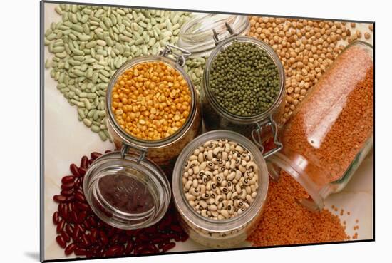 View of An Assortment of Beans And Pulses-Erika Craddock-Mounted Photographic Print