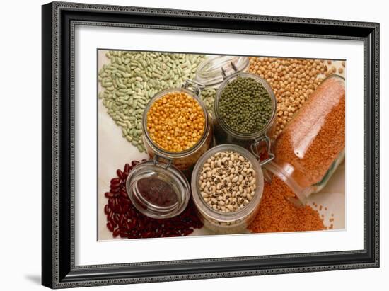 View of An Assortment of Beans And Pulses-Erika Craddock-Framed Photographic Print