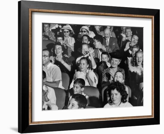 View of an Audience Watching the TV Show, "Haggis Baggis"-Yale Joel-Framed Photographic Print