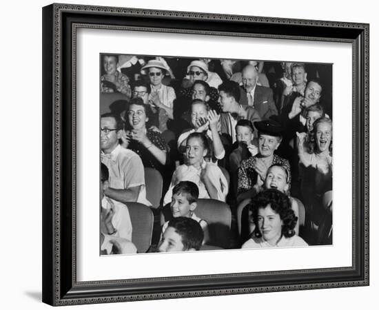 View of an Audience Watching the TV Show, "Haggis Baggis"-Yale Joel-Framed Photographic Print