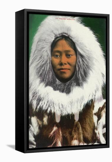 View of an Eskimo Beauty - Alaska-Lantern Press-Framed Stretched Canvas