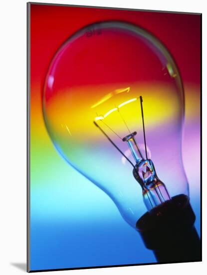 View of An Lit Electric Light Bulb-Tek Image-Mounted Photographic Print