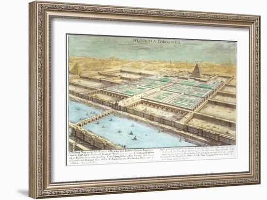 View of Ancient Babylon, Plate 3, Entwurf Einer Historischen Architektur, Engraved Delsenbach-Johann Bernhard Fischer Von Erlach-Framed Giclee Print