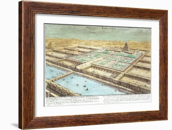 View of Ancient Babylon, Plate 3, Entwurf Einer Historischen Architektur, Engraved Delsenbach-Johann Bernhard Fischer Von Erlach-Framed Giclee Print