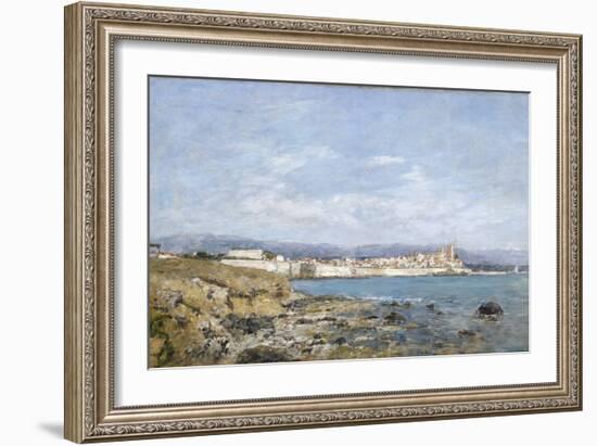 View of Antibes, 1893 (Oil on Canvas)-Eugene Louis Boudin-Framed Giclee Print