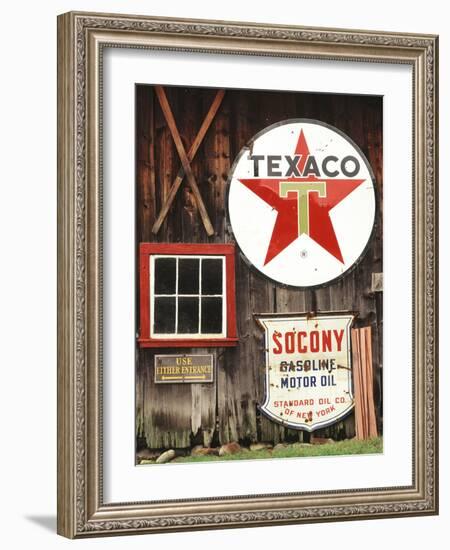 View of Antiques Signs, Chester, Vermont, USA-Walter Bibikow-Framed Photographic Print