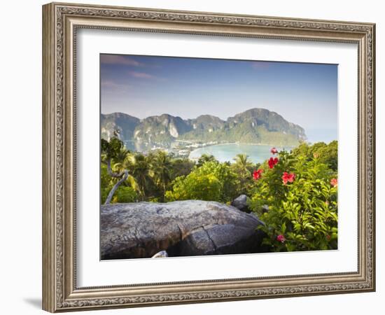 View of Ao Ton Sai and Ao Lo Dalam Beaches, Ko Phi Phi Don, Thailand-Ian Trower-Framed Photographic Print