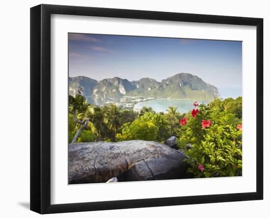 View of Ao Ton Sai and Ao Lo Dalam Beaches, Ko Phi Phi Don, Thailand-Ian Trower-Framed Photographic Print