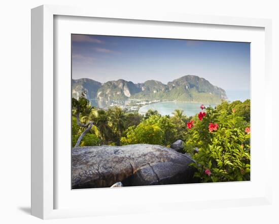 View of Ao Ton Sai and Ao Lo Dalam Beaches, Ko Phi Phi Don, Thailand-Ian Trower-Framed Photographic Print