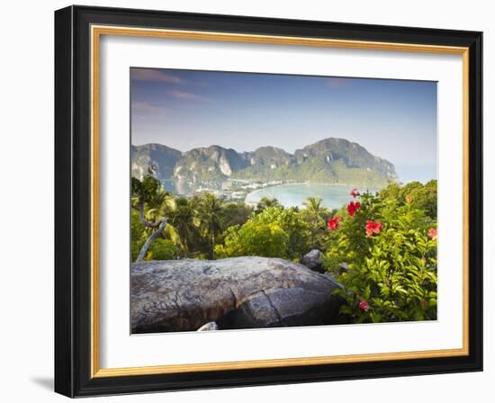 View of Ao Ton Sai and Ao Lo Dalam Beaches, Ko Phi Phi Don, Thailand-Ian Trower-Framed Photographic Print