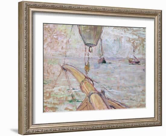 View of Arcachon from the Front of the Yacht Cocorico, 1889 (Oil on Wood)-Henri de Toulouse-Lautrec-Framed Giclee Print