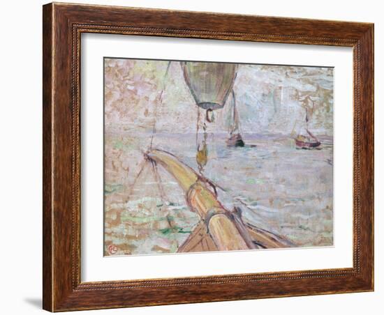 View of Arcachon from the Front of the Yacht Cocorico, 1889 (Oil on Wood)-Henri de Toulouse-Lautrec-Framed Giclee Print