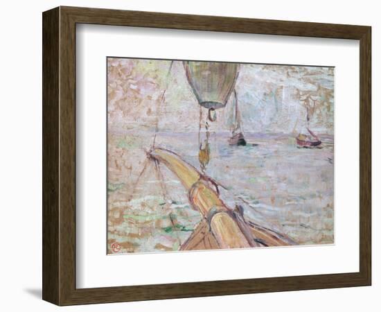 View of Arcachon from the Front of the Yacht Cocorico, 1889 (Oil on Wood)-Henri de Toulouse-Lautrec-Framed Giclee Print
