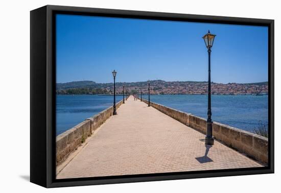 View of Argostoli and De Bosset Bridge, capital of Cephalonia, Kefalonia, Ionian Islands-Frank Fell-Framed Premier Image Canvas