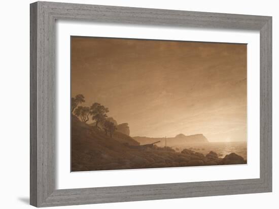 View of Arkona with Rising Moon, Ca 1806-Caspar David Friedrich-Framed Giclee Print