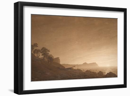 View of Arkona with Rising Moon, Ca 1806-Caspar David Friedrich-Framed Giclee Print