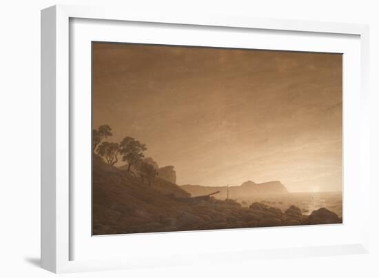 View of Arkona with Rising Moon, Ca 1806-Caspar David Friedrich-Framed Giclee Print