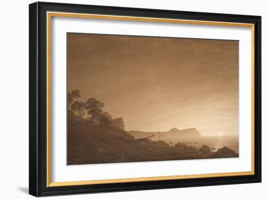 View of Arkona with Rising Moon, Ca 1806-Caspar David Friedrich-Framed Giclee Print