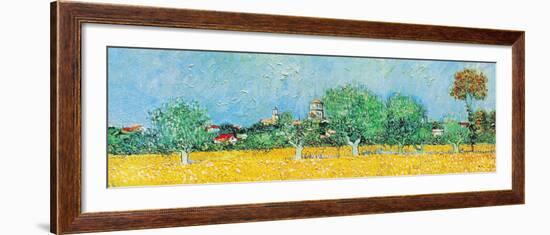 View of Arles with Irises (detail)-Vincent van Gogh-Framed Art Print