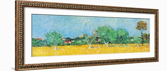 View of Arles with Irises (detail)-Vincent van Gogh-Framed Art Print