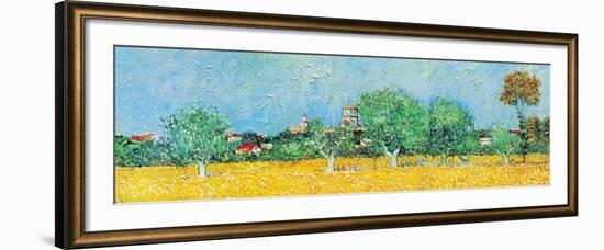 View of Arles with Irises (detail)-Vincent van Gogh-Framed Art Print