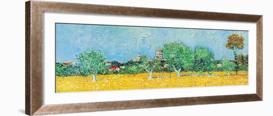 View of Arles with Irises (detail)-Vincent van Gogh-Framed Art Print