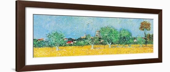 View of Arles with Irises (detail)-Vincent van Gogh-Framed Art Print