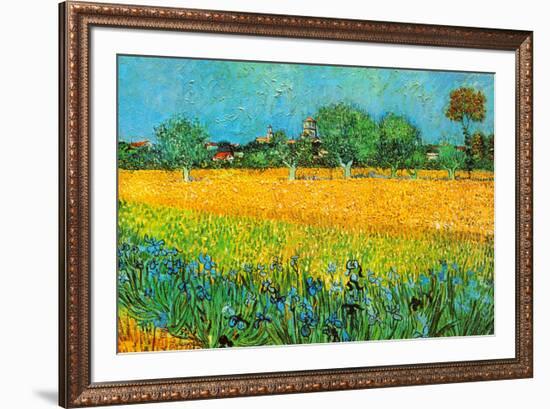 View of Arles with Irises-Vincent van Gogh-Framed Art Print