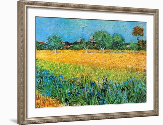 View of Arles with Irises-Vincent van Gogh-Framed Art Print