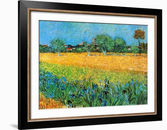 View of Arles with Irises-Vincent van Gogh-Framed Art Print