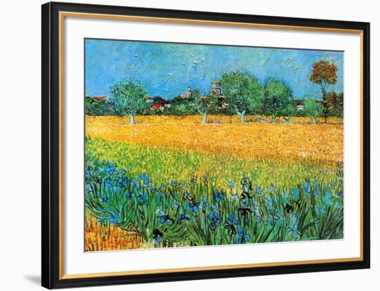 View of Arles with Irises-Vincent van Gogh-Framed Art Print
