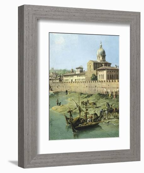 View of Arno from Vaga Loggia in Florence, Circa 1742-Bernardo Bellotto-Framed Giclee Print
