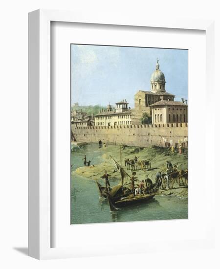 View of Arno from Vaga Loggia in Florence, Circa 1742-Bernardo Bellotto-Framed Giclee Print