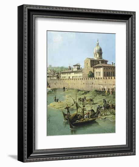 View of Arno from Vaga Loggia in Florence, Circa 1742-Bernardo Bellotto-Framed Giclee Print