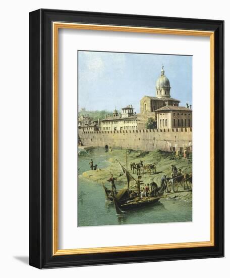 View of Arno from Vaga Loggia in Florence, Circa 1742-Bernardo Bellotto-Framed Giclee Print